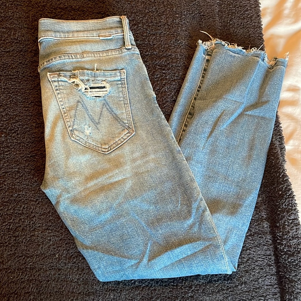 RASCAL SNIPPET CHEW STRAIGHT-LEG ANKLE JEANS IN PUSH THE ENVELOPE Mother Jeans